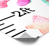 Onder de Zee Ocean Cute Pink Blauwgroen Groeigrafi Poster (Hoek)