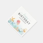 Onder de Zee Ocean Happy Birthday Party Servet (Hoek)