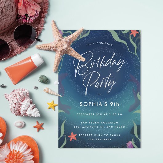 Onder de zee Ocean Kids Birthday Party Kaart