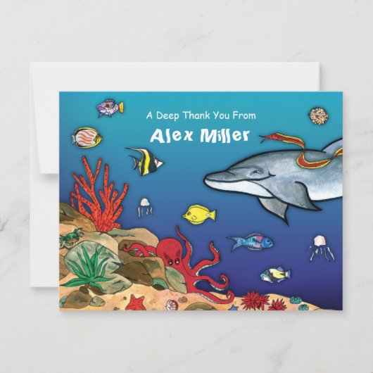 Onder de Zee- Ocean Life Note Card Notitiekaartje (Voorkant)