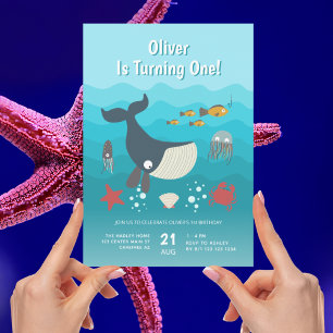 Onder de zee Oceandieren 1e verjaardag Kaart