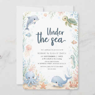 Onder de Zee Oceandieren Baby Shower Kaart