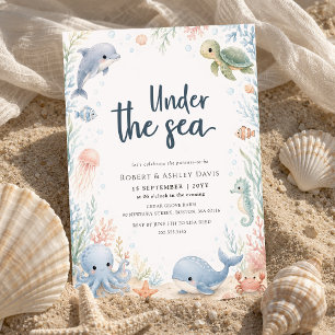 Onder de Zee Oceandieren Baby Shower Kaart