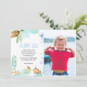 Onder de Zee Oceandieren Verjaardag Bedankt (Staand voorkant)