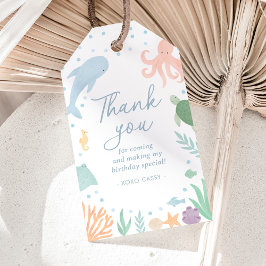 Onder de Zee Oceandieren Verjaardag Cadeaulabel