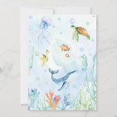 Onder de Zee Oceandieren verjaardagsuitnodiging Kaart (Achterkant)