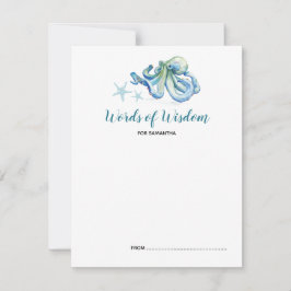 Onder de Zee Octopus Baby shower Advice Cards