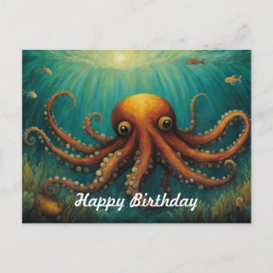 Onder De Zee Octopus Verjaardag Briefkaart