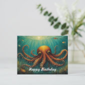 Onder De Zee Octopus Verjaardag Briefkaart (Staand voorkant)