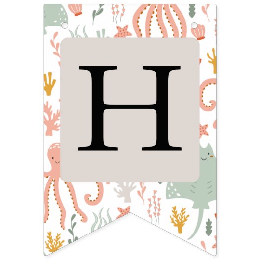 Onder de Zee Party Banner | Octopus (Tweede vlag)