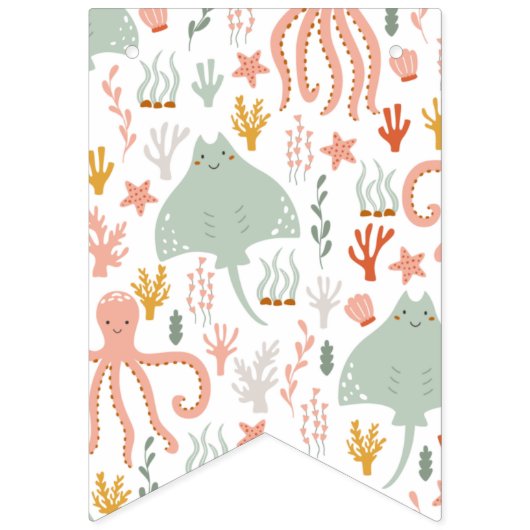 Onder de Zee Party Banner | Octopus (Eerste vlag)