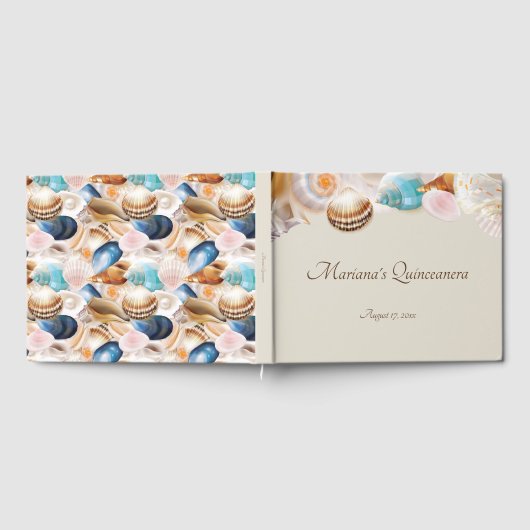 Onder de Zee Quinceanera Feest Schelpen Gastenboek (Volledig)
