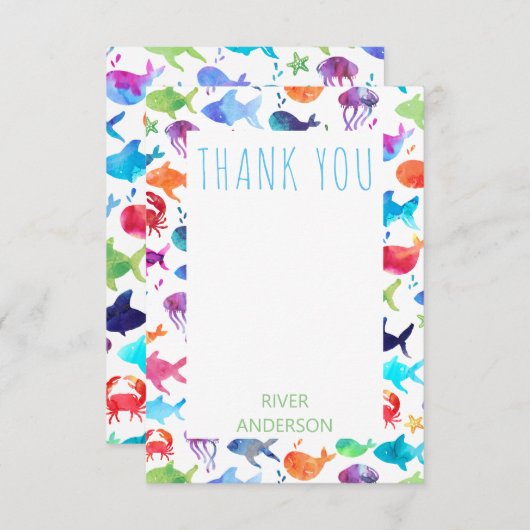 Onder De Zee Regenboog Vis Bedankt (Voorkant / Achterkant)