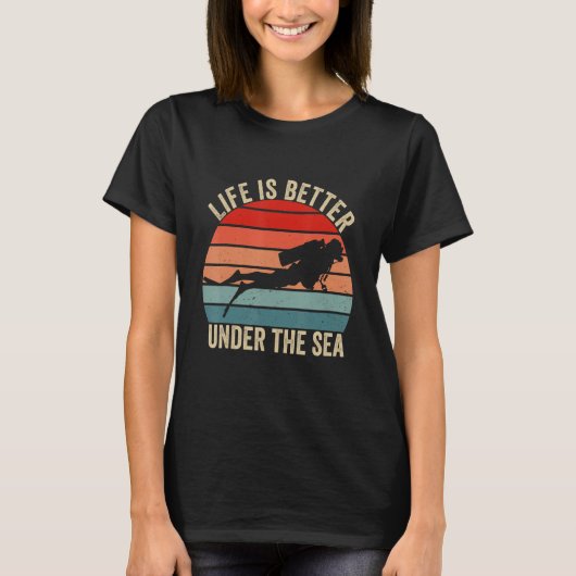 Onder de Zee Retro duikduiker T-shirt (Voorkant)