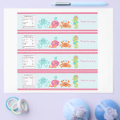 Onder de Zee/Roze flesetiketten voor walviswater Flyer (Enkel)