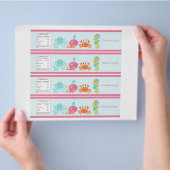 Onder de Zee/Roze flesetiketten voor walviswater Flyer (Hand)