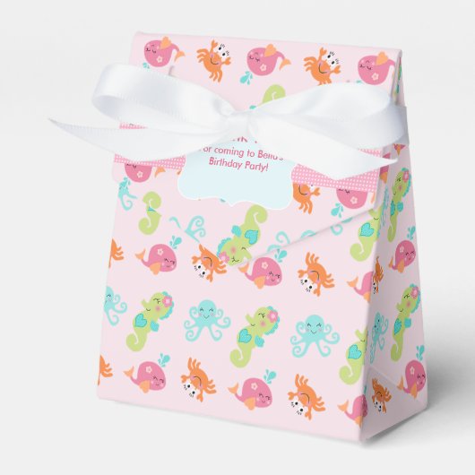 Onder de Zee Roze Whale Favor Box Bedankdoosjes (Voorkant Zijde)