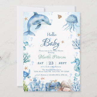 Onder de zee Schelp Baby Shower Kaart