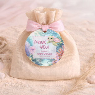 Onder de Zee Schildpad Meisje Baby Shower Bedankt Bedankjes Labels