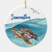 Onder de Zee schildpad op maat Keramisch Ornament (Achterkant)