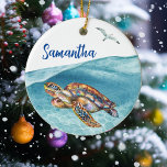 Onder de Zee schildpad op maat Keramisch Ornament<br><div class="desc">Dit ontwerp kan worden gepersonaliseerd door de aanpassingsoptie te kiezen om tekst toe te voegen of andere veranderingen aan te brengen. Als dit product de optie heeft om het ontwerp naar een ander object over te brengen, moet u het ontwerp zo nodig aanpassen. Neem contact met me op colorflowcreations@gmail.com als...</div>