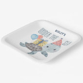Onder de Zee schildpad Waterverf Birthday Papieren Bordje (Gebogen)