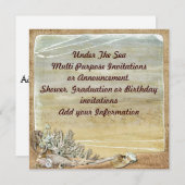 Onder de Zee Strand Multipurpose Uitnodiging (Voorkant / Achterkant)