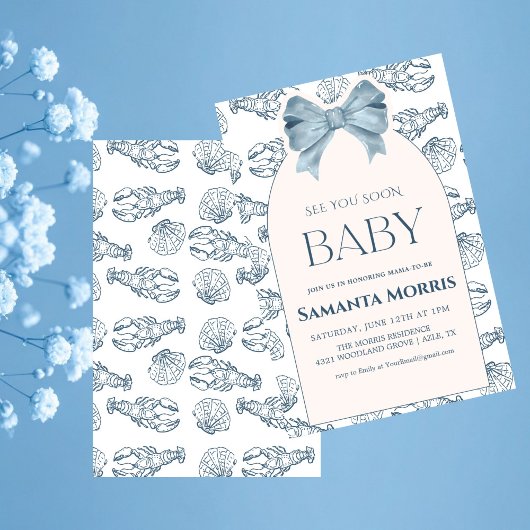 Onder de Zee Strand Thema met Schelpontwerp Baby Kaart