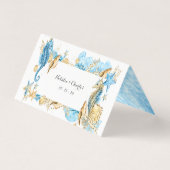 Onder de Zee Summer Wedding Table Place Card Kaart (Achterkant)