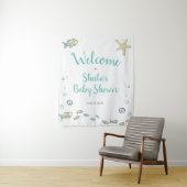 Onder de zee thema Welkom op de baby shower Wandkleed (In situ)