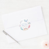 Onder de zee themababyfeestje voor nautische baby' ronde sticker (Envelop)
