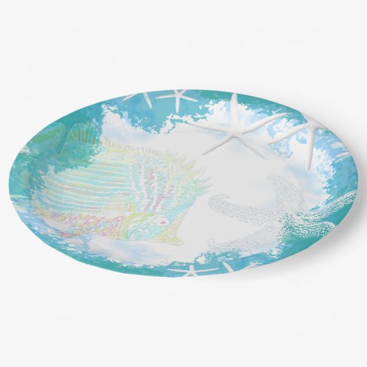 Onder de zee Tropisch thema Papieren Bordje (Gekanteld)