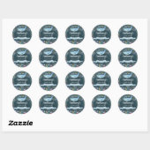 Onder De Zee Verjaardag Alle Leeftijden Ronde Sticker (Vel)