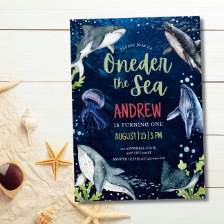 Onder De Zee Verjaardag Oceaan Dieren Kinderen Ver Kaart