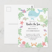 Onder de Zee Verjaardag Schattig Pastel Oceaan Wal Briefkaart (Voorkant / Achterkant)