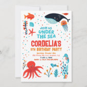 Onder de Zee verjaardagsuitnodiging Kaart (Voorkant)