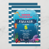 Onder de Zee verjaardagsuitnodiging Kaart (Voorkant / Achterkant)