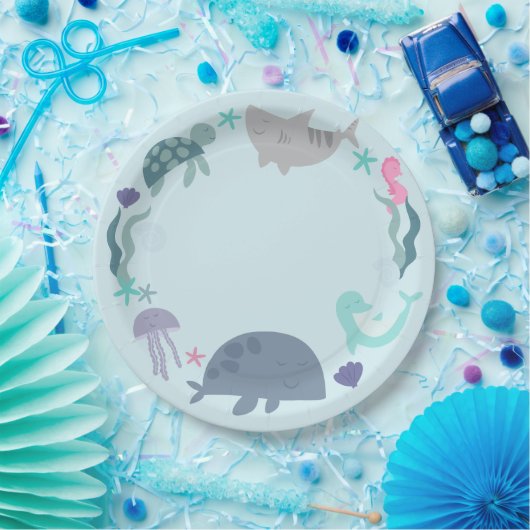 Onder de Zee verjaardagsuitnodiging Papieren Bordje (Feest)