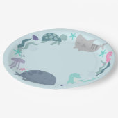 Onder de Zee verjaardagsuitnodiging Papieren Bordje (Gekanteld)