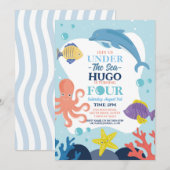 Onder De Zee Vier Oceaan Dolfijn Octopus 4de Kaart (Voorkant / Achterkant)