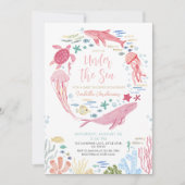 Onder De Zee Walvis Meisje Baby Shower Kaart (Voorkant)