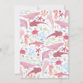 Onder De Zee Walvis Meisje Baby Shower Kaart (Achterkant)