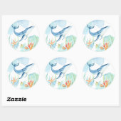 Onder de zee walvis oceaan feestartikelen ronde sticker (Vel)