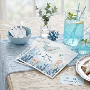 Onder de Zee Walvis Octopus Krab Baby Shower Servet