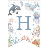 Onder de Zee Walvis Verjaardagsbanner Vlaggetjes (Tweede vlag)