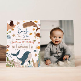 Onder de Zee Walvishaai Zee Leven 1e Verjaardag Kaart