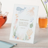 Onder de Zee Waterverf Baby shower Reclamebord Met Voetstuk (Insitu)