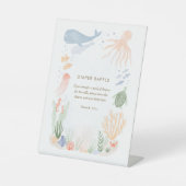 Onder de Zee Waterverf Baby shower Reclamebord Met Voetstuk (Voorkant)