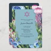 Onder de Zee Waterverf Bat Mitzvah Kaart (Voorkant / Achterkant)