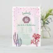 Onder de Zee Waterverf Confetti Coral Birthday Kaart (Staand voorkant)